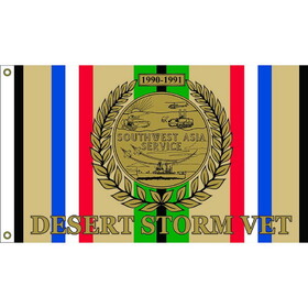 Eagle Emblems F1327 Flag-Dest.Storm,Svc.Ribb. 1990-1991, (3ft x 5ft)