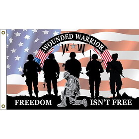 Eagle Emblems F1335 Flag-Wounded Warrior (3ft x 5ft)