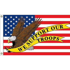 Eagle Emblems F1353 Flag-Support Our Troops (3ft x 5ft)