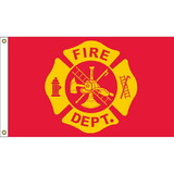 Eagle Emblems F1430 Flag-Fire Department Logo (3Ftx5Ft)     Red/Ylw .