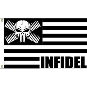 Eagle Emblems F1448 Flag-Infedel Skull &Amp; Bullets (3ft x 5ft)