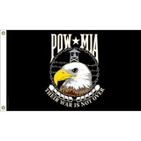Eagle Emblems F1455 Flag-Pow*Mia,Eagle Their War Is Not Over, (3ft x 5ft)