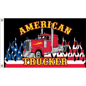 Eagle Emblems F1470 Flag-American Trucker (3ft x 5ft)