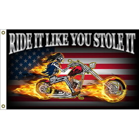 Eagle Emblems F1471 Flag-Ride It Like You STOLE IT, (3ft x 5ft)