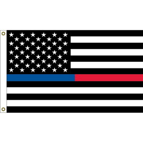 Eagle Emblems F1480 Flag-Police &Amp; Fire Blue/Red Line, (3ft x 5ft)