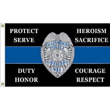 Eagle Emblems F1481 Flag-Police, Blue Line Bdg
