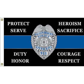 Eagle Emblems F1481 Flag-Police,Blue Line Bdg (3ft x 5ft)