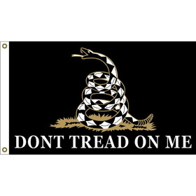 Eagle Emblems F1485 Flag-Dont Tread On Me Ii (3Ftx5Ft)      Black .