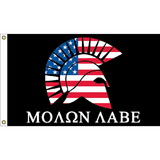 Eagle Emblems F1490 Flag-Molon Labe Armor