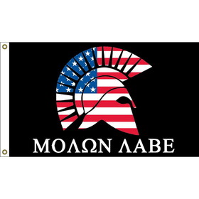 Eagle Emblems F1490 Flag-Molon Labe Armor (3ft x 5ft)