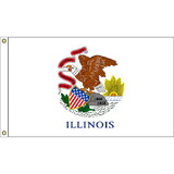 Eagle Emblems F1514 Flag-Illinois (3Ftx5Ft) .