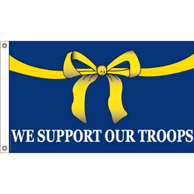 Eagle Emblems F1666 Flag-Support Our Troops Yellow Ribbon, (3ft x 5ft)
