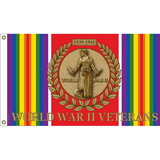 Eagle Emblems F1669 Flag-Wwii,Veterans (3ft x 5ft)