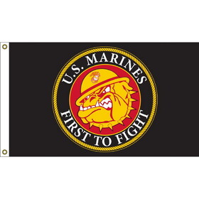 Eagle Emblems F1678 Flag-Usmc Bull Dog,First-Fight Made In USA Poly-Cotton, (3ft x 5ft)