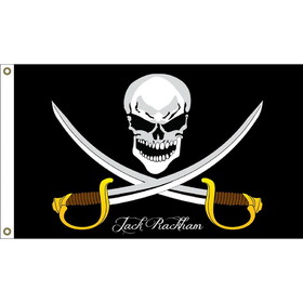 Eagle Emblems F1806 Flag-Pirate,Jack Rackham (3ft x 5ft)