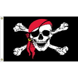 Eagle Emblems F1818 Flag-Pirate, Red Scarf (3Ftx5Ft) .