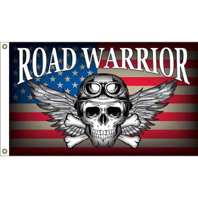 Eagle Emblems F1819 Flag-Road Warrior (3ft x 5ft)