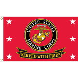 Eagle Emblems F1869 Flag-Usmc,Served W/Pride Made In USA Poly-Cotton, (3ft x 5ft)
