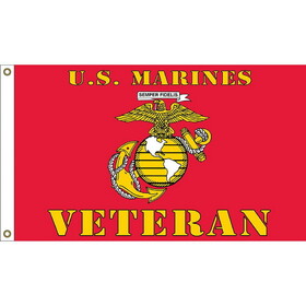 Eagle Emblems F1890 Flag-Usmc Veteran Made In USA Poly-Cotton, (3ft x 5ft)