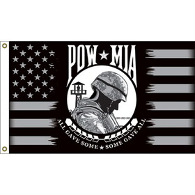 Eagle Emblems F1937 Flag-Pow*Mia, Red/Wht (3Ftx5Ft)