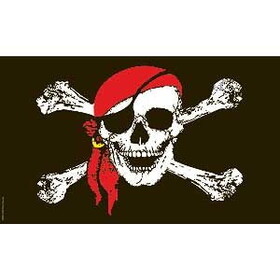 Eagle Emblems F2818 Flag-Pirate,Red Scarf (2ft x 3ft)