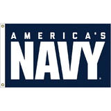 Eagle Emblems F3006 Flag-Usn America'S Navy Made In USA Poly-Cotton, (3ft x 5ft)
