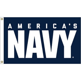 Eagle Emblems F3006 Flag-Usn America&#039;S Navy Made In USA Poly-Cotton, (3ft x 5ft)