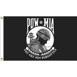 Eagle Emblems F3007 Flag-Pow*Mia Made In USA Poly-Cotton, (3ft x 5ft)