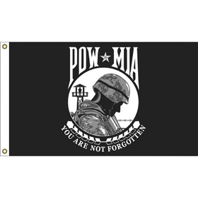 Eagle Emblems F3007 Flag-Pow*Mia Made In USA Poly-Cotton, (3ft x 5ft)