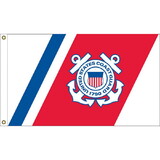 Eagle Emblems F3012 Flag-Uscg Logo Made In USA Poly-Cotton, (3ft x 5ft)