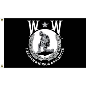 Eagle Emblems F3086 Flag-Wounded Warrior Made In USA Poly-Cotton, (3ft x 5ft)