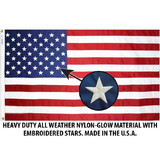 Eagle Emblems F3135-06 Flag-Usa Nyl-Glo, Embroid. (04Ftx06Ft)  Made In Usa