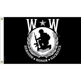 Eagle Emblems F3146-03 Flag-Wounded Warrior Made In USA Nylon-Glow, (2ft x 3ft)