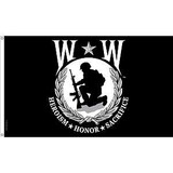 Eagle Emblems F3146-05 Flag-Wounded Warrior, Nyl (3Ftx5Ft)   Made In Usa