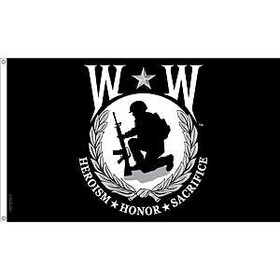 Eagle Emblems F3146-06 Flag-Wounded Warrior, Nyl (4Ftx6Ft)   Made In Usa