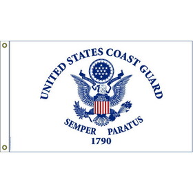 Eagle Emblems F3202-03 Flag-Uscg Nyl-Glo (2Ftx3Ft)   Made In Usa