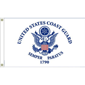 Eagle Emblems F3202-05 Flag-Uscg Nyl-Glo (3Ftx5Ft)   Made In Usa