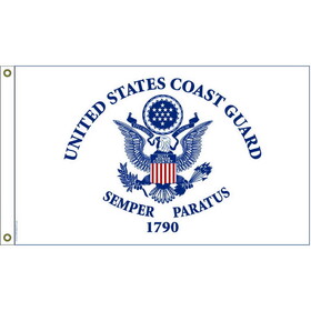 Eagle Emblems F3202-06 Flag-Uscg Nyl-Glo (4Ftx6Ft)   Made In Usa