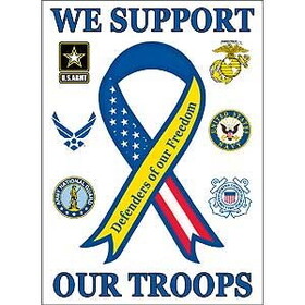 Eagle Emblems F9011 Banner-Support The Troops (29"X42-1/2")