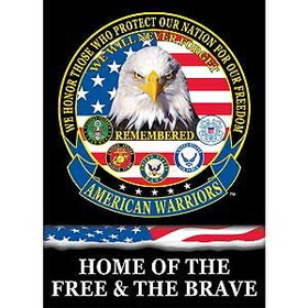 Eagle Emblems F9012 Banner-American Warriors (29" x 40")