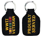 Eagle Emblems KC0182 Key Ring-Wwii Veteran Embr. (1-3/4