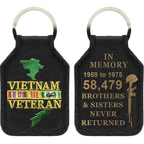 Eagle Emblems KC0187 Key Ring-Vietnam Memoriam Embr. (1-7/8"X2-3/4")