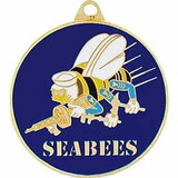 Eagle Emblems KC2000 Key Ring-Usn,Seabees Bright-Shine, (1-1/2