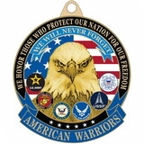 Eagle Emblems KC2015 Key Ring-American Warrior Bright-Shine, (1-5/8