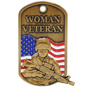 Eagle Emblems KC2016 Key Ring-Woman Veteran Bdu Bright-Shine, (2")