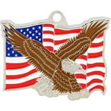 Eagle Emblems KC2070 Key Ring-Usa Eagle Bright-Shine, (1-5/8
