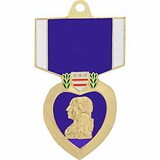 Eagle Emblems KC2526 Key Ring-Purple Heart Zinc-Pwt (1-5/8