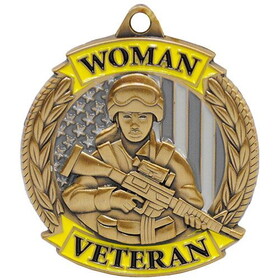 Eagle Emblems KC2559 Key Ring-Woman Veteran Bdu Bright-Shine (1-5/8")