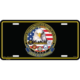 Eagle Emblems LP0611 Lic-American Warriors (6"X12")