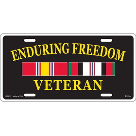 Eagle Emblems LP0627 Lic-Enduring Freedom (6"X12")